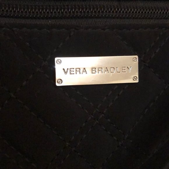 VERA BRADLEY NIOR ALL BLACK SHOULDER BAG - GUC - Picture 2 of 8